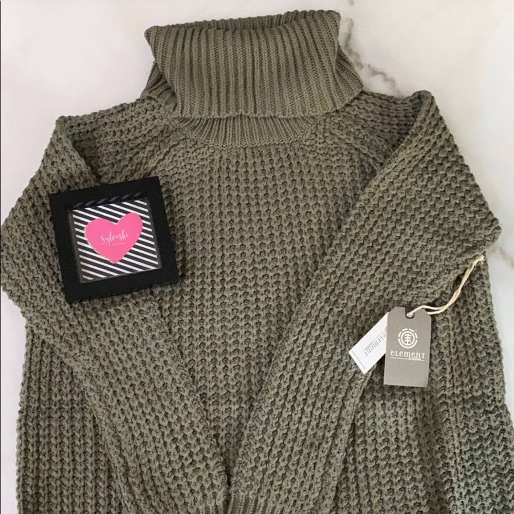 🔥Element Eleventh Olive Green Sweater Dress NWT - Picture 4 of 5